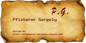 Pfisterer Gergely névjegykártya